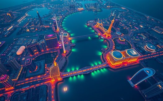 An overhead bird's eye view of Dubai's Vision 2040